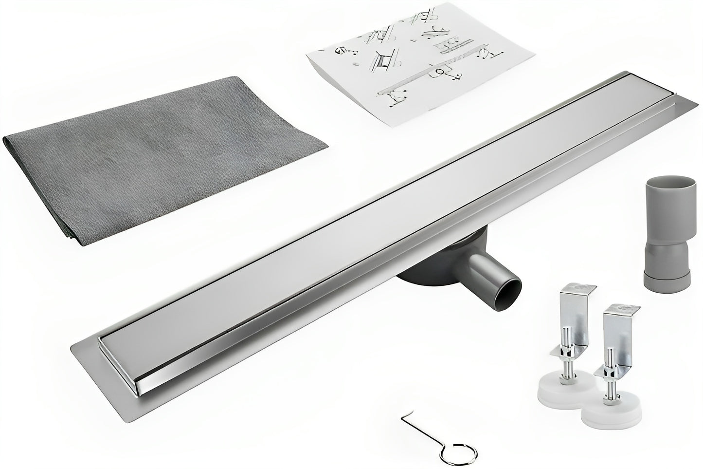 Duschrinne 50 60 70 80 90 100 cm, Duschablauf Abfluss 30-150CM, Bodenablauf