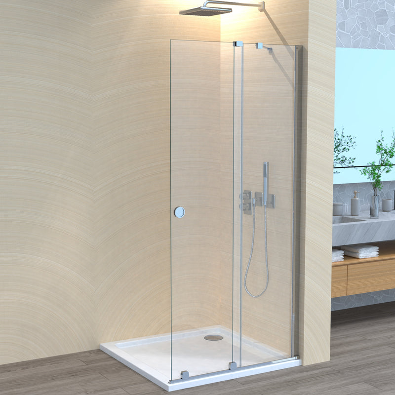 Movable Duschwand, Glaswand, Walk-in, Duschglas, Duschabtrennung, 6mm ESG-Sicherheitsglas, Nanobeschichtung, H185 cm