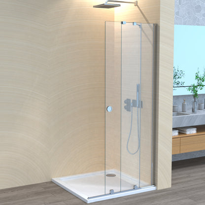 Movable Duschwand, Walk-in, Duschglas, Duschabtrennung, 6mm ESG-Sicherheitsglas, Nanobeschichtung,  Glaswand, Duschwand, H185 cm