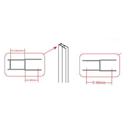 Aluminium-Verlängerungsprofil – Gesamte Verlängerung 4 cm