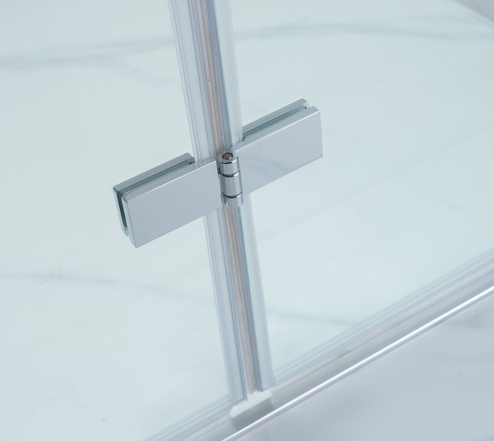 Duschkabine Falttür, Eckeinstieg, 6 mm Nano ESG-Sicherheitsglas, Höhe 185 cm