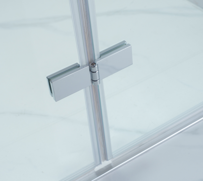 Duschkabine Falttür, Eckeinstieg, 6 mm Nano ESG-Sicherheitsglas, Höhe 185 cm