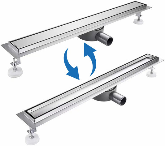 Duschrinne 50 60 70 80 90 100 cm, Duschablauf Abfluss 30-150CM, Bodenablauf