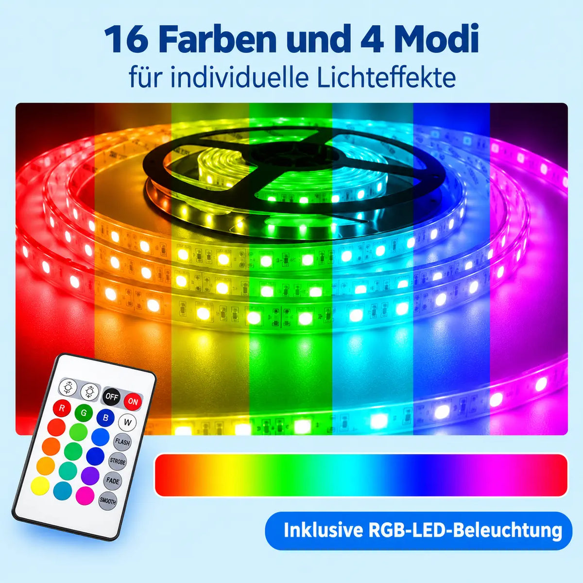 TV-Schrank 160 cm Hochglanz Weiß mit RGB LED, Soft-Close, hängend oder stehend