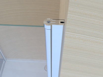 Duschkabine Falttür, Eckeinstieg, 6 mm Nano ESG-Sicherheitsglas, Höhe 185 cm