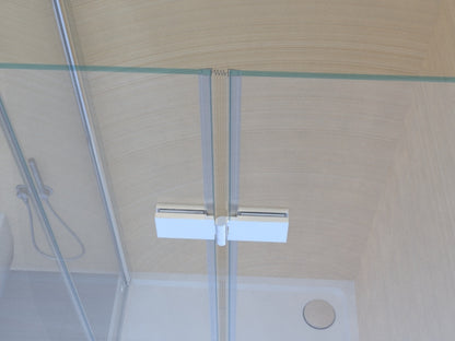 Duschkabine Falttür, Eckeinstieg, 6 mm Nano ESG-Sicherheitsglas, Höhe 185 cm