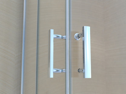 Duschkabine Falttür, Eckeinstieg, 6 mm Nano ESG-Sicherheitsglas, Höhe 185 cm