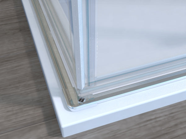 Duschkabine Falttür, Eckeinstieg, 6 mm Nano ESG-Sicherheitsglas, Höhe 185 cm