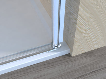 Duschkabine Falttür, Eckeinstieg, 6 mm Nano ESG-Sicherheitsglas, Höhe 185 cm