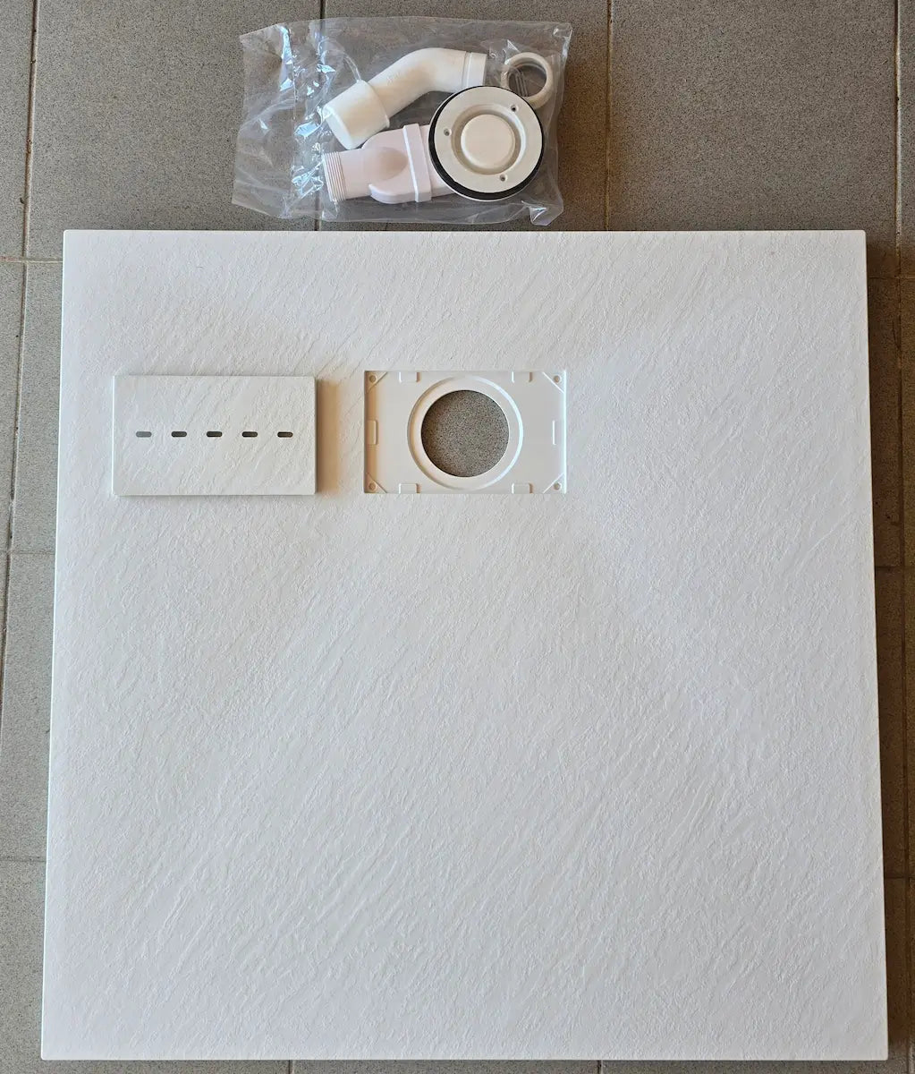 Duschtasse, 80x80cm, 90x90cm usw. 3cm Dicke, Duschwanne, schneidbar, mit Ablaufgarnitur