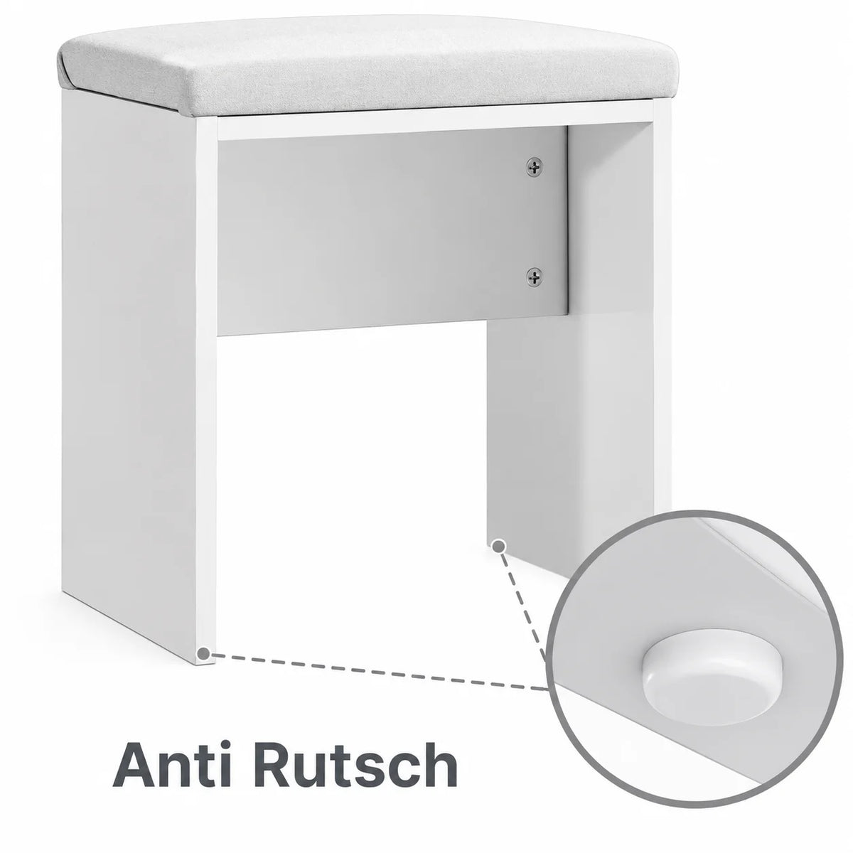 Schminktisch mit LED-Spiegel und Hocker – 12 LED-Leuchten, 3 Lichtfarben, dimmbar, mit Schubladen