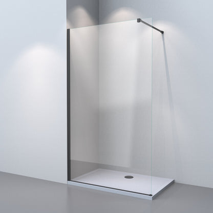 Duschwand, Glaswand 75 80 90 100 120 cm, H:200 cm, 8 mm Klarglas+Nanobeschichtung