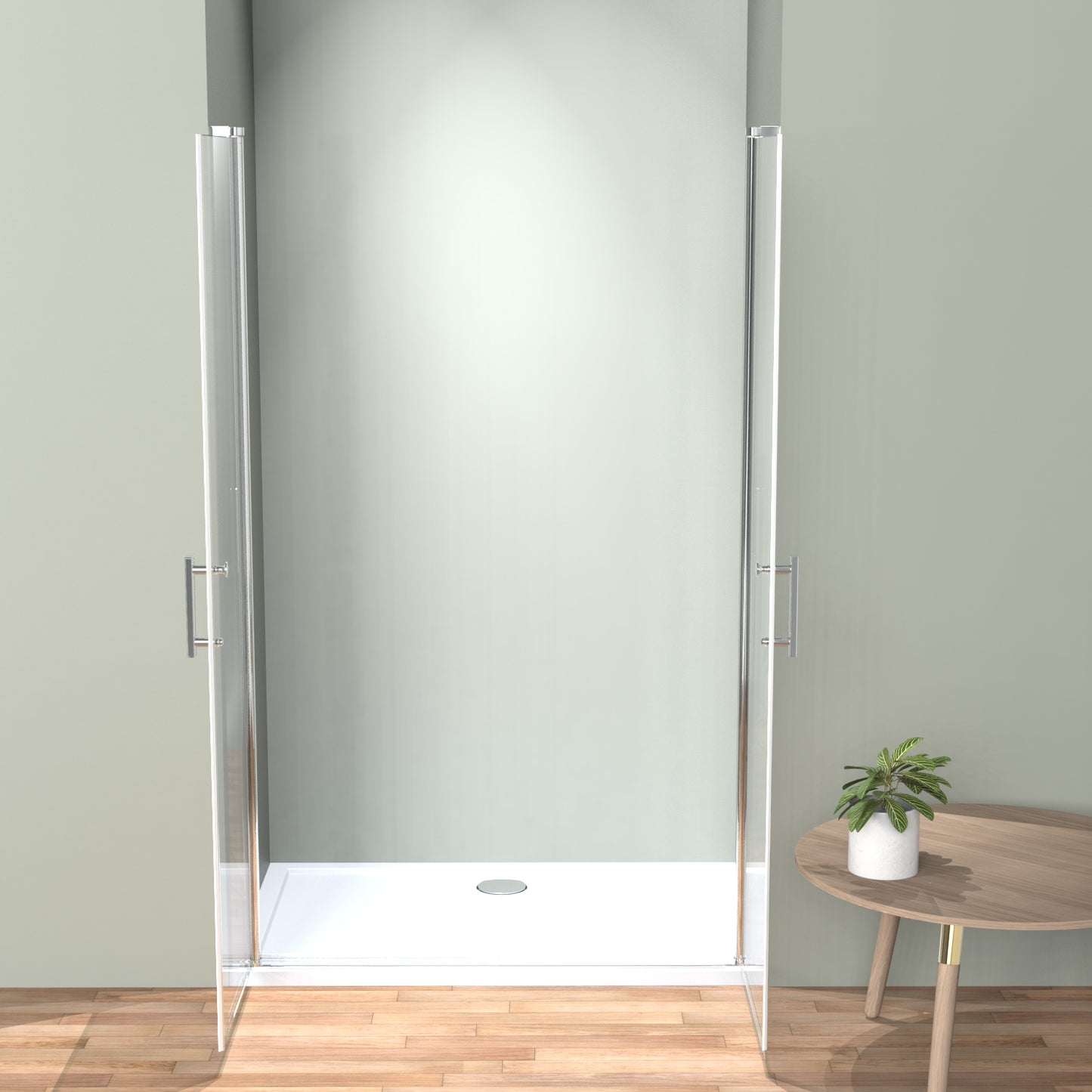 Nischentür Duschtür 70/80/90x185 cm Pendeltür  6mm ESG Nano Beschichtung Duschtrennwand Duschabtrennung