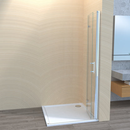 Duschwand Glaswand Duschabtrennung Walk In Duschkabine faltbar / drehbar H185cm