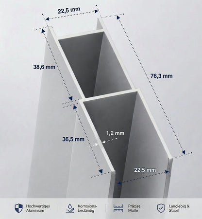 Profilverbreiterung bis 4 cm für Duschkabinen und Duschtüren