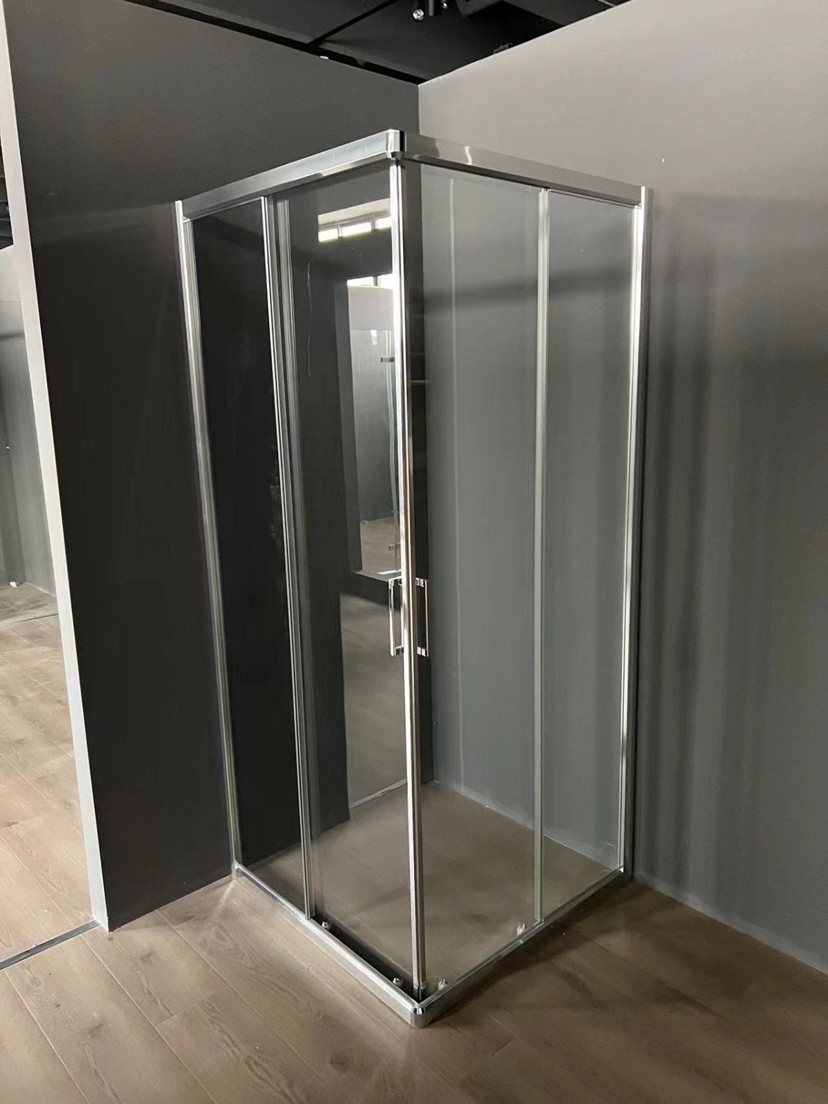 Duschkabine Schiebetür, 5mm Gläser, Eckeinstieg Höhe 185 cm