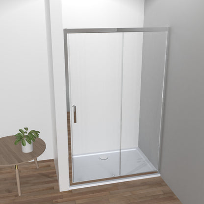 Nischentür Schiebetür  100/110/120/130/140x185 cm, 5mm ESG Duschtür Duschtrennwand Duschabtrennung