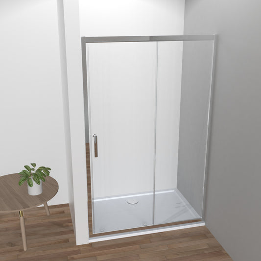 Nischentür Schiebetür  100/110/120/130/140x185 cm, 5mm ESG Duschtür Duschtrennwand Duschabtrennung