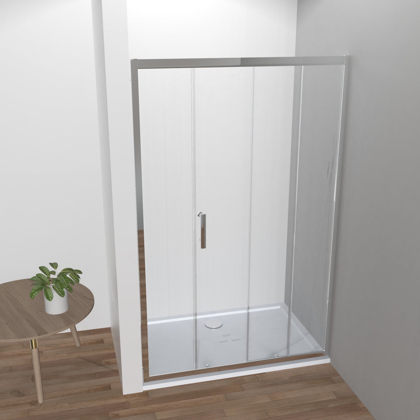 Nischentür Schiebetür  100/110/120/130/140x185 cm, 5mm ESG Duschtür Duschtrennwand Duschabtrennung