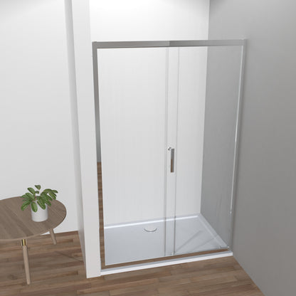 Nischentür Schiebetür  100/110/120/130/140x185 cm, 5mm ESG Duschtür Duschtrennwand Duschabtrennung