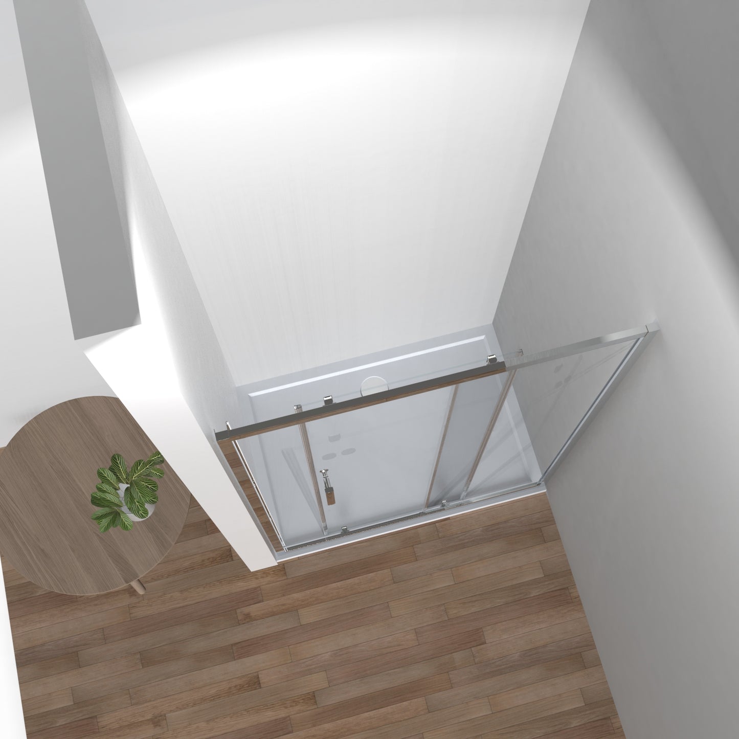 Nischentür Schiebetür  100/110/120/130/140x185 cm, 5mm ESG Duschtür Duschtrennwand Duschabtrennung