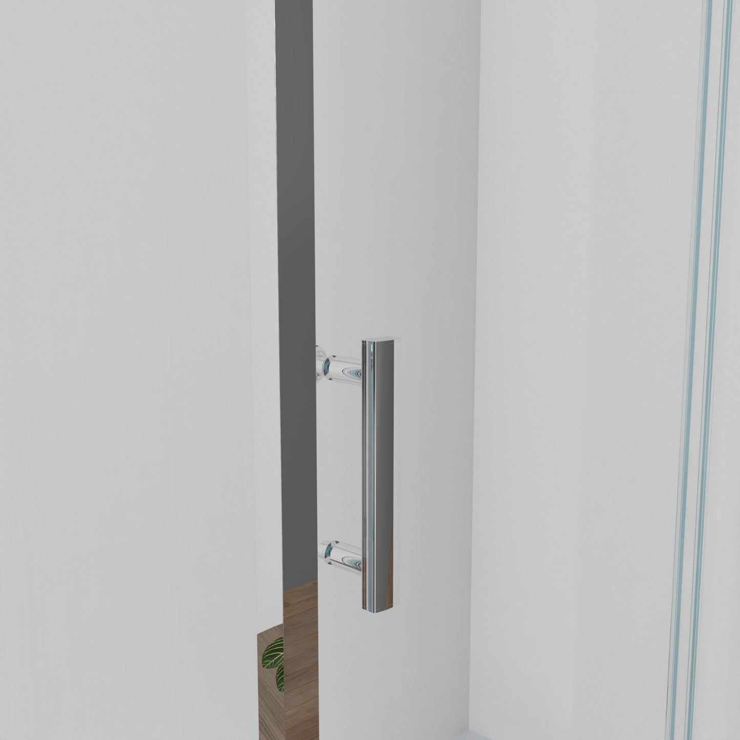 Duschkabine U-Dusche, Schiebetür + 2*Seitengläser, 5 mm ESG-Sicherheitsglas, H185 cm