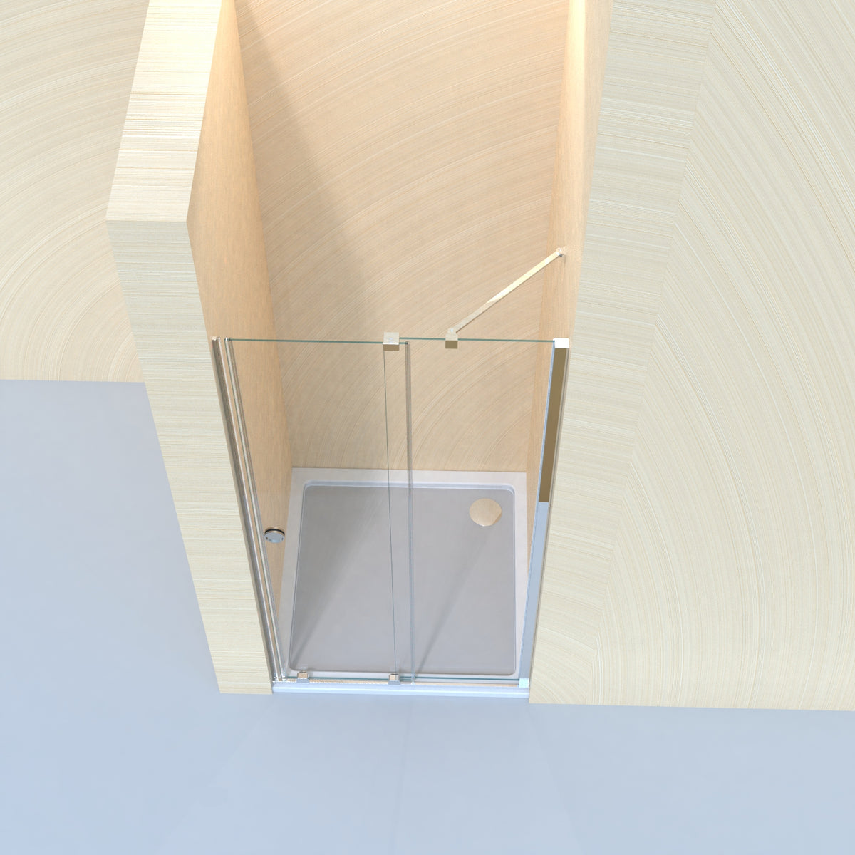 Nischentür Duschtür 75/80/90/100/120x185 cm Schiebetür  6mm ESG Nano Beschichtung Duschtrennwand Duschabtrennung