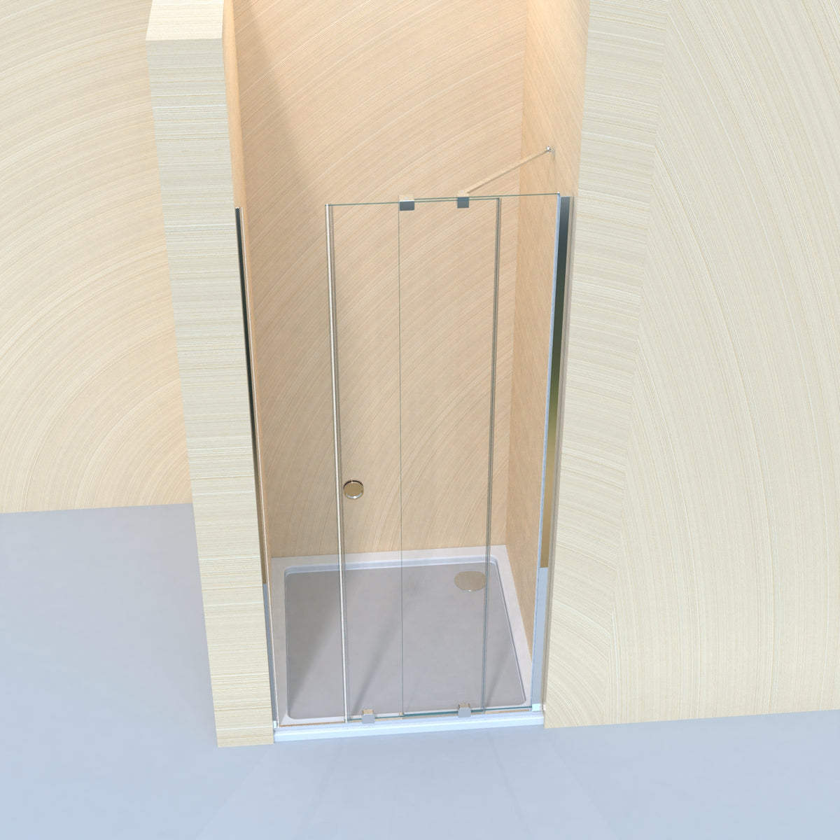 Nischentür Duschtür 75/80/90/100/120x185 cm Schiebetür  6mm ESG Nano Beschichtung Duschtrennwand Duschabtrennung