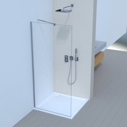 Duschwand Duschglas Duschabtrennung 75 80 90 100  cm, H:185 cm, 6 mm ESG Sicherheitsglas+Nanobeschichtung