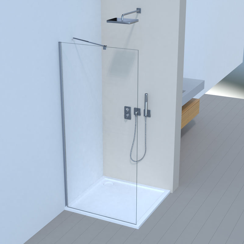 Duschwand Duschglas Duschabtrennung 75 80 90 100  cm, H:185 cm, 6 mm ESG Sicherheitsglas+Nanobeschichtung
